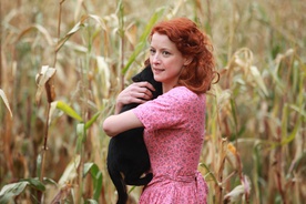 Jelena Stupljanin na snemanju filma Cirkus Columbia (2010).