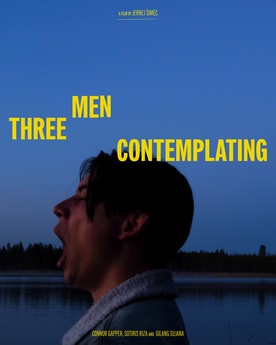 The poster for Three Men Contemplating (2023).