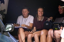 Katja Predan on the set of Štuk (s.d.).