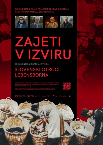 Plakat: Zajeti v Izviru – Slovenski otroci Lebensborna (2023).