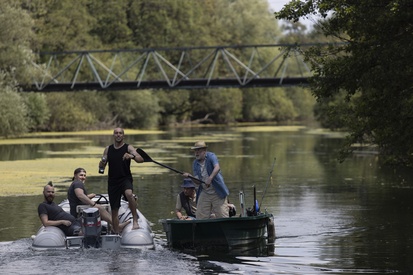 Janez Hočevar na snemanju filma Skriti ljudje (2025).