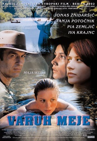 Plakat: Varuh meje (2002). Na fotografiji: Iva Krajnc Bagola, Tanja Potočnik, Pia Zemljič, Jonas Žnidaršič