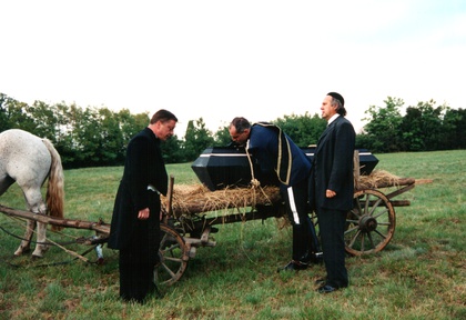 Andrej Rozman na snemanju filma Pirandello (1999).