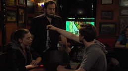 Anuša Kodelja, Jan Marin, Matej Zemljič na snemanju filma Nimaš pojma (2016).