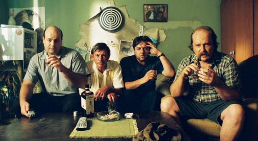 Silvo Božič, Renato Jenček, Peter Musevski, Jernej Šugman v filmu Predmestje (2004).