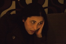 Marjuta Slamič na snemanju filma Za vedno (2008).