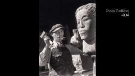 Archival image of Osip Zadkine used in Skozi moje oči (2022).