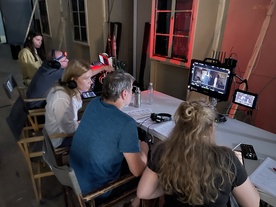 fotografija s snemanja Tartuferije (s.d.)