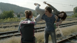Jure Henigman, Nina Rakovec, Mia Jexen v filmu Dvojina (2013).