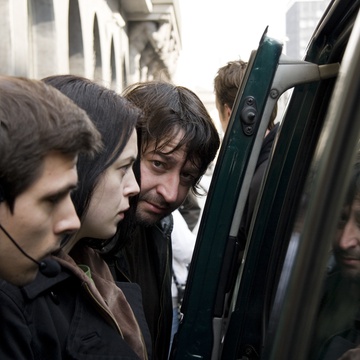 Aleš Belak, Nina Ivanišin, Marko Šantić na snemanju filma Slovenka (2009).