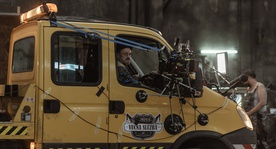 Vlado Novak na snemanju filma Dedek gre na jug (2022).