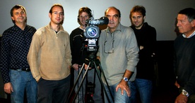 Jurij Gruden, Radovan Čok on the set of Edi Šelhaus: Bil sem zraven (2007).