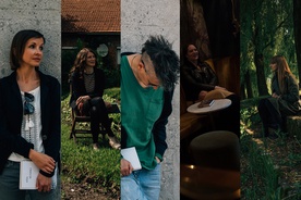Plakat: Pet slovenskih avtoric (2019). Na fotografiji: Anja Golob, Nataša Kramberger, Anja Mugerli, Katja Perat, Ana Schnabl
