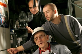 Radovan Čok, Edi Šelhaus on the set of Edi Šelhaus: Bil sem zraven (2007).