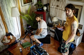 David Wetter Zagajšek, Fabris Šulin on the set of Od zdaj naprej bo vse drugače (s.d.).