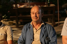 Vlado Novak na snemanju filma Petelinji zajtrk (2007).