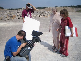 Maja Delak, Ema Kugler on the set of Za konec časa (2009).