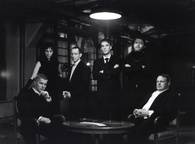 Urša Božič, Boris Kos, Roberto Magnifico, Pavle Ravnohrib, Aljoša Rebolj, Borut Veselko na snemanju filma Poker (2001).