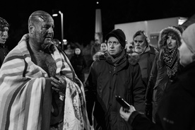 Damjan Kozole, Urša Menart, Dušan Milavec, Jernej Šugman on the set of Nočno življenje (2016).