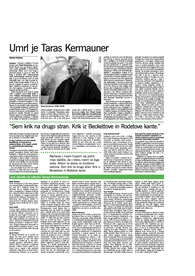 Umrl je Taras Kermauner