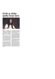 Umrla je srbska igralka Sonja Savić